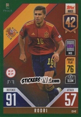Sticker Rodri - The Road to UEFA Nations League Finals 2022-2023. Match Attax 101 - Topps