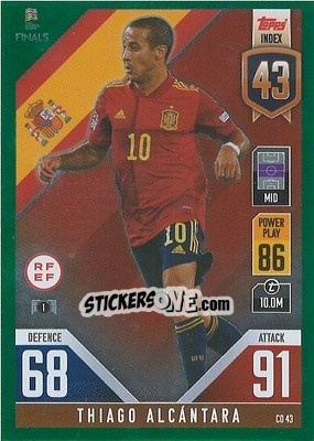 Sticker Thiago Alcántara - The Road To Uefa Nations League Finals 2022-2023. Match Attax 101 n. CD43g - Topps