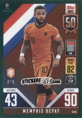 Sticker Memphis Depay - The Road To Uefa Nations League Finals 2022-2023. Match Attax 101 n. CD50g - Topps