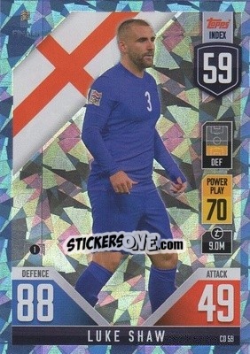 Sticker Luke Shaw - The Road to UEFA Nations League Finals 2022-2023. Match Attax 101 - Topps