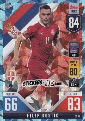 Cromo Filip Kostić - The Road to UEFA Nations League Finals 2022-2023. Match Attax 101 - Topps