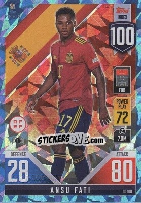 Sticker Ansu Fati - The Road to UEFA Nations League Finals 2022-2023. Match Attax 101 - Topps