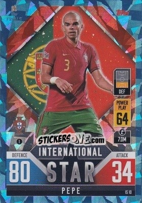 Sticker Pepe - The Road to UEFA Nations League Finals 2022-2023. Match Attax 101 - Topps