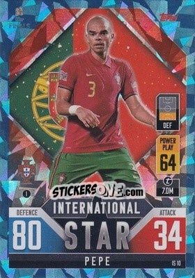 Sticker Pepe - The Road To Uefa Nations League Finals 2022-2023. Match Attax 101 n. IS10b - Topps