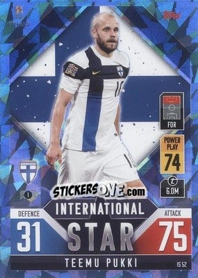 Sticker Teemu Pukki - The Road to UEFA Nations League Finals 2022-2023. Match Attax 101 - Topps