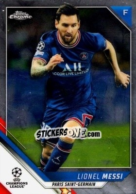 Sticker Lionel Messi - UEFA Champions League Chrome 2021-2022 n. 100 - Topps