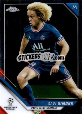 Sticker Xavi Simons - UEFA Champions League Chrome 2021-2022 n. 182 - Topps