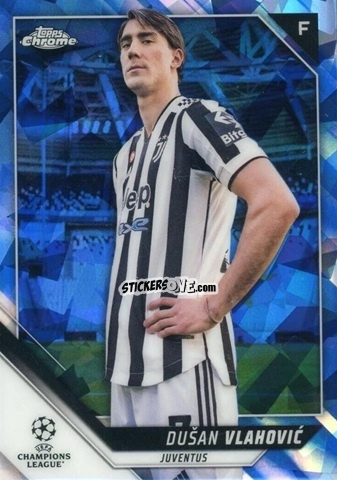 Sticker Dusan Vlahovic - Champions League Chrome 2021-2022. Sapphire Edition n. 86 - Topps