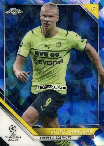 Sticker Erling Haaland - Champions League Chrome 2021-2022. Sapphire Edition n. 200 - Topps
