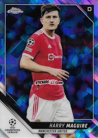 Sticker Harry Maguire - Champions League Chrome 2021-2022. Sapphire Edition n. 32 - Topps