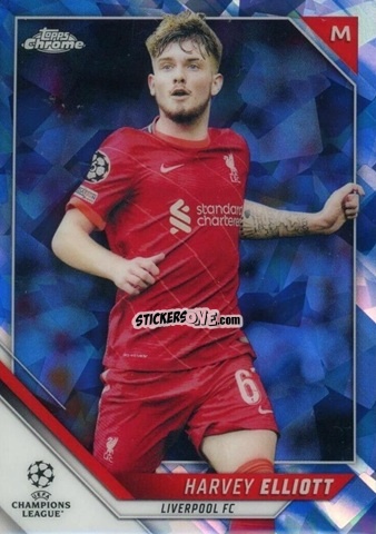 Sticker Harvey Elliott - Champions League Chrome 2021-2022. Sapphire Edition n. 27 - Topps