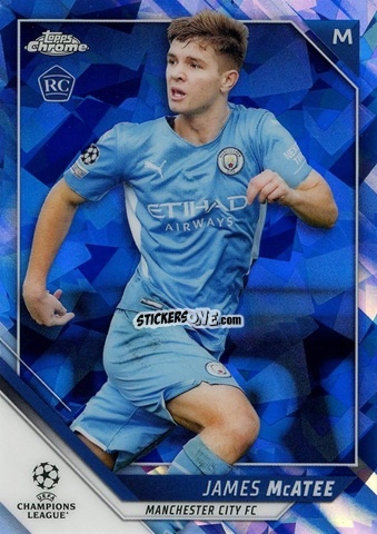 Sticker James McAtee - Champions League Chrome 2021-2022. Sapphire Edition n. 53 - Topps