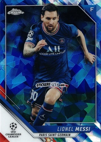 Sticker Lionel Messi - Champions League Chrome 2021-2022. Sapphire Edition n. 100 - Topps