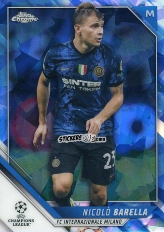 Sticker Nicolo Barella - Champions League Chrome 2021-2022. Sapphire Edition n. 149 - Topps