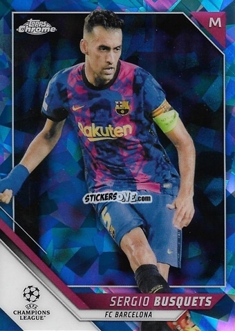 Sticker Sergio Busquets - Champions League Chrome 2021-2022. Sapphire Edition n. 42 - Topps