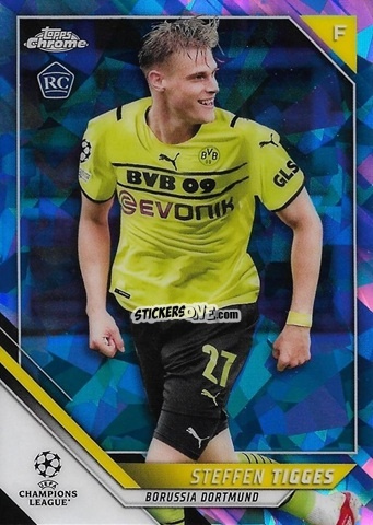 Sticker Steffen Tigges - Champions League Chrome 2021-2022. Sapphire Edition n. 55 - Topps