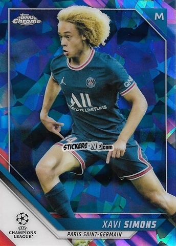 Sticker Xavi Simons - Champions League Chrome 2021-2022. Sapphire Edition n. 182 - Topps