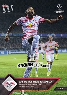 Sticker Christopher Nkunku - NOW UEFA Champions League 2021-2022 n. 80 - Topps
