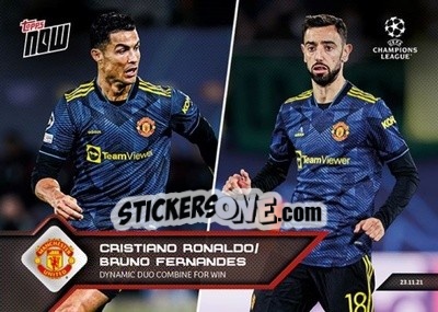 Sticker Cristiano Ronaldo / Bruno Fernandes - NOW UEFA Champions League 2021-2022 n. 71 - Topps