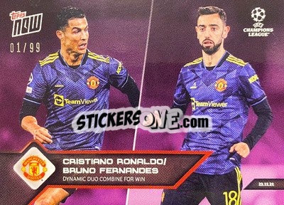 Sticker Cristiano Ronaldo / Bruno Fernandes - NOW UEFA Champions League 2021-2022 n. 71p - Topps
