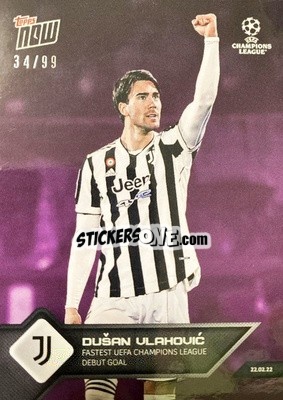 Sticker Dusan Vlahovic - NOW UEFA Champions League 2021-2022 n. 114p - Topps