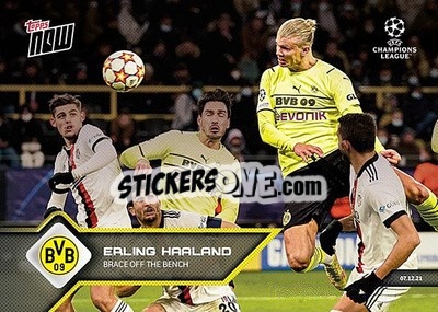 Sticker Erling Haaland - NOW UEFA Champions League 2021-2022 n. 95 - Topps
