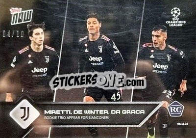 Sticker Fabio Miretti / Koni De Winter / Cosimo Marco Da Graca - NOW UEFA Champions League 2021-2022 - Topps