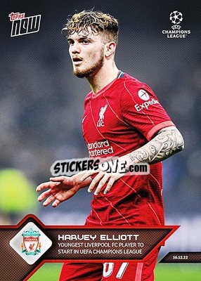 Sticker Harvey Elliott - NOW UEFA Champions League 2021-2022 n. 112 - Topps