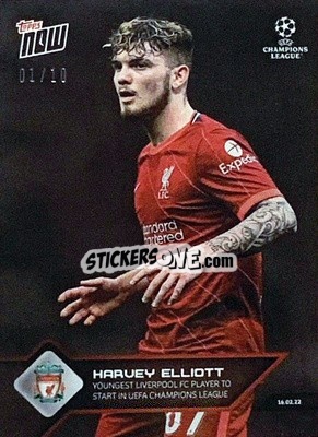 Sticker Harvey Elliott - NOW UEFA Champions League 2021-2022 n. 112b - Topps