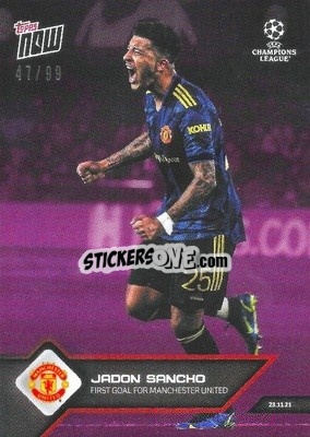 Sticker Jadon Sancho - NOW UEFA Champions League 2021-2022 n. 70p - Topps
