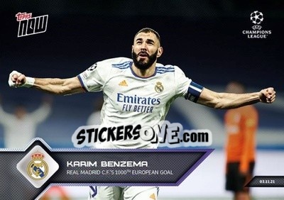 Sticker Karim Benzema - NOW UEFA Champions League 2021-2022 n. 69 - Topps