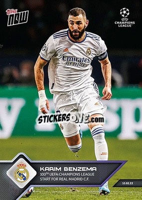 Sticker Karim Benzema - NOW UEFA Champions League 2021-2022 n. 109 - Topps