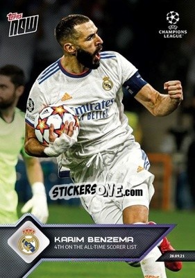 Sticker Karim Benzema - NOW UEFA Champions League 2021-2022 n. 34 - Topps