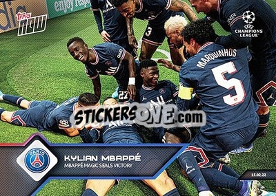 Sticker Kylian Mbappe - NOW UEFA Champions League 2021-2022 n. 108 - Topps