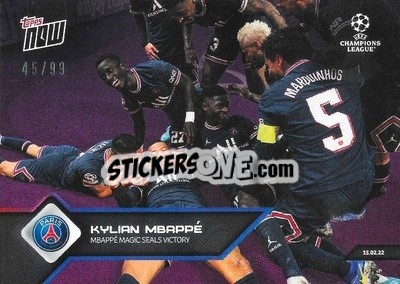 Sticker Kylian Mbappe - NOW UEFA Champions League 2021-2022 - Topps