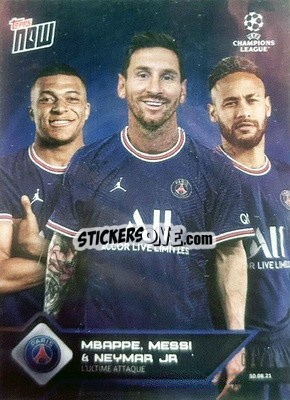 Sticker Kylian Mbappe / Lionel Messi / Neymar Jr - NOW UEFA Champions League 2021-2022 n. 13bl - Topps