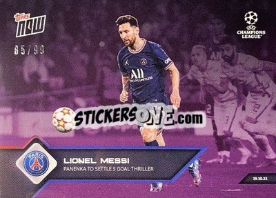 Sticker Lionel Messi - NOW UEFA Champions League 2021-2022 n. 47p - Topps