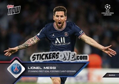 Sticker Lionel Messi - NOW UEFA Champions League 2021-2022 n. 28 - Topps