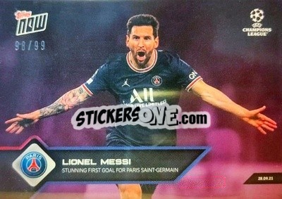 Sticker Lionel Messi - NOW UEFA Champions League 2021-2022 n. 28p - Topps