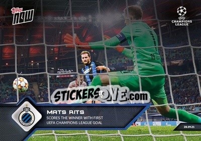Sticker Mats Rits - NOW UEFA Champions League 2021-2022 n. 33 - Topps