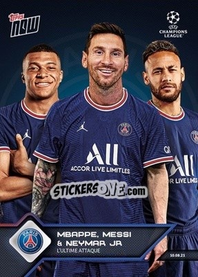 Sticker Mbappe / Messi / Neymar Jr - NOW UEFA Champions League 2021-2022 n. 13 - Topps