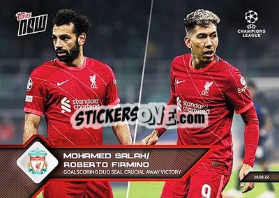 Sticker Mohamed Salah / Roberto Firmino - NOW UEFA Champions League 2021-2022 n. 113 - Topps