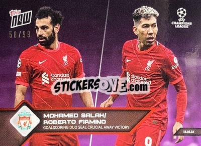 Sticker Mohamed Salah / Roberto Firmino - NOW UEFA Champions League 2021-2022 n. 113p - Topps