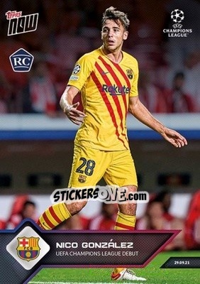 Sticker Nico Gonzalez - NOW UEFA Champions League 2021-2022 - Topps