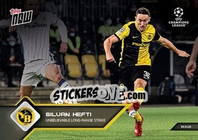 Sticker Silvan Hefti - NOW UEFA Champions League 2021-2022 n. 74 - Topps