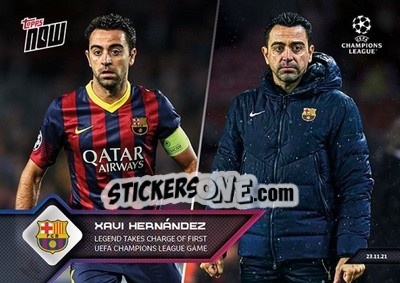 Sticker Xavi Hernandez - NOW UEFA Champions League 2021-2022 n. 77 - Topps