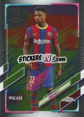 Sticker Ansu Fati - Chrome X Steve Aoki UEFA Champions League Neon Future 2020-2021 - Topps