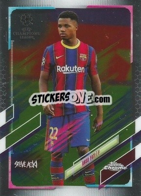 Sticker Ansu Fati - Chrome X Steve Aoki UEFA Champions League Neon Future 2020-2021 n. 15 - Topps