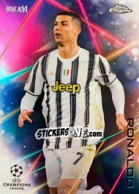Sticker Cristiano Ronaldo - Chrome X Steve Aoki UEFA Champions League Neon Future 2020-2021 n. NL-4 - Topps
