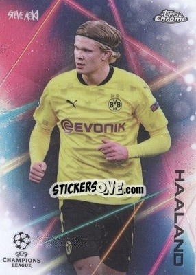 Sticker Erling Haaland - Chrome X Steve Aoki UEFA Champions League Neon Future 2020-2021 n. NL-1 - Topps